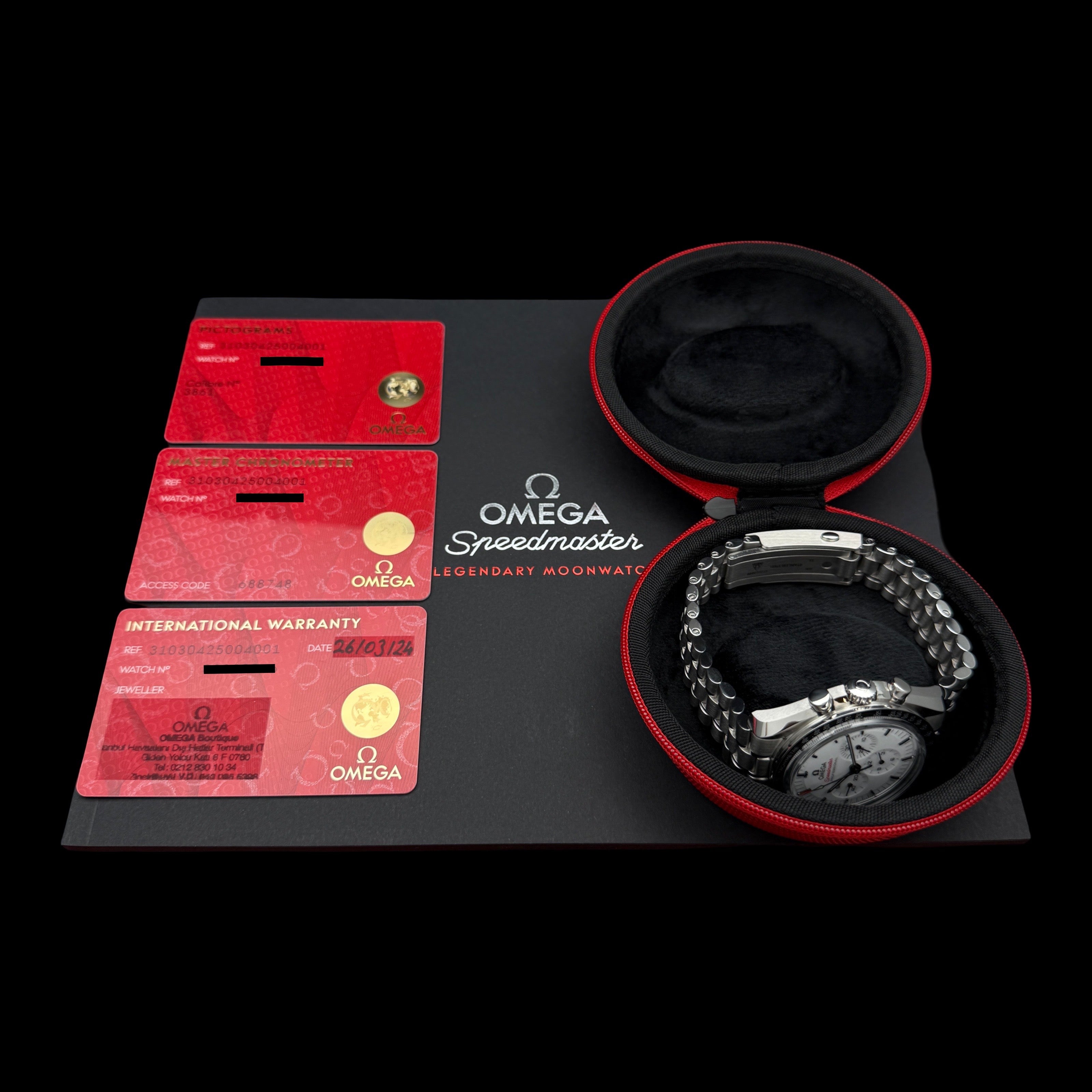 Omega Speedmaster Professional Moonwatch 42mm Stahl Weißes Zifferblatt